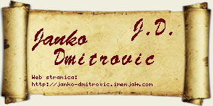 Janko Dmitrović vizit kartica